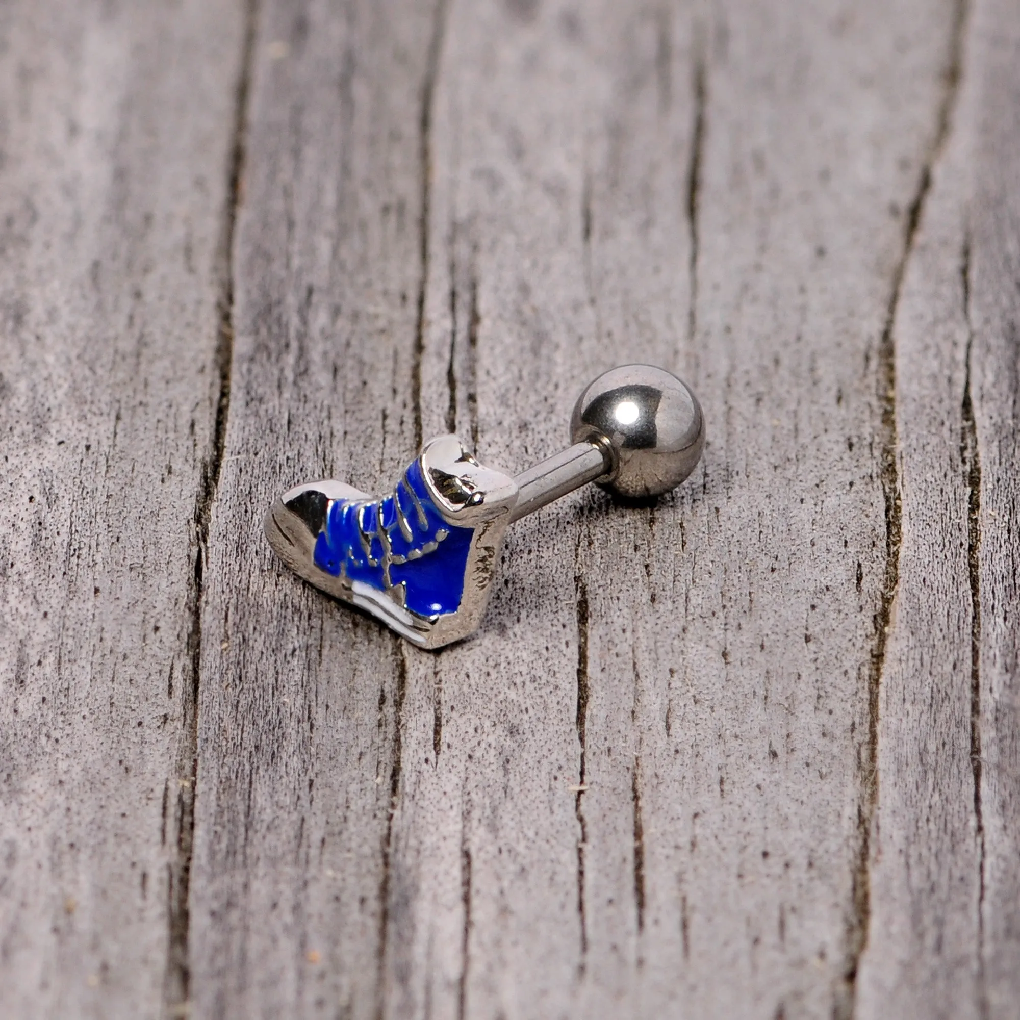 16 Gauge 1/4 Blue High Top Sneaker Cartilage Tragus Earring