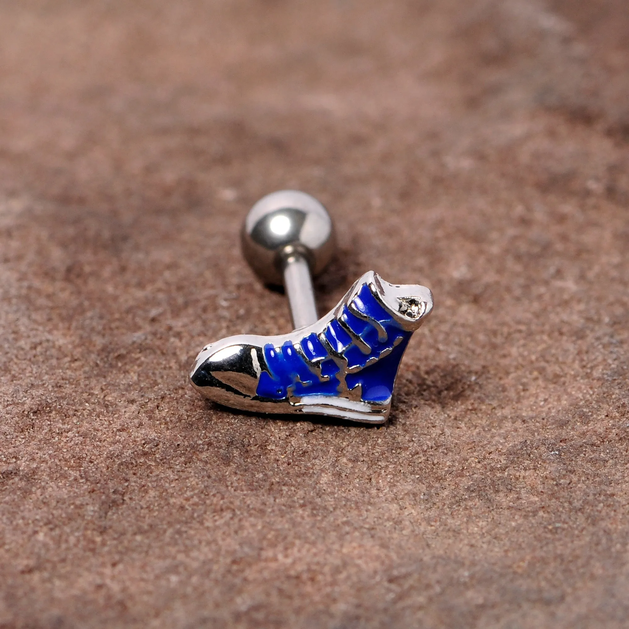 16 Gauge 1/4 Blue High Top Sneaker Cartilage Tragus Earring