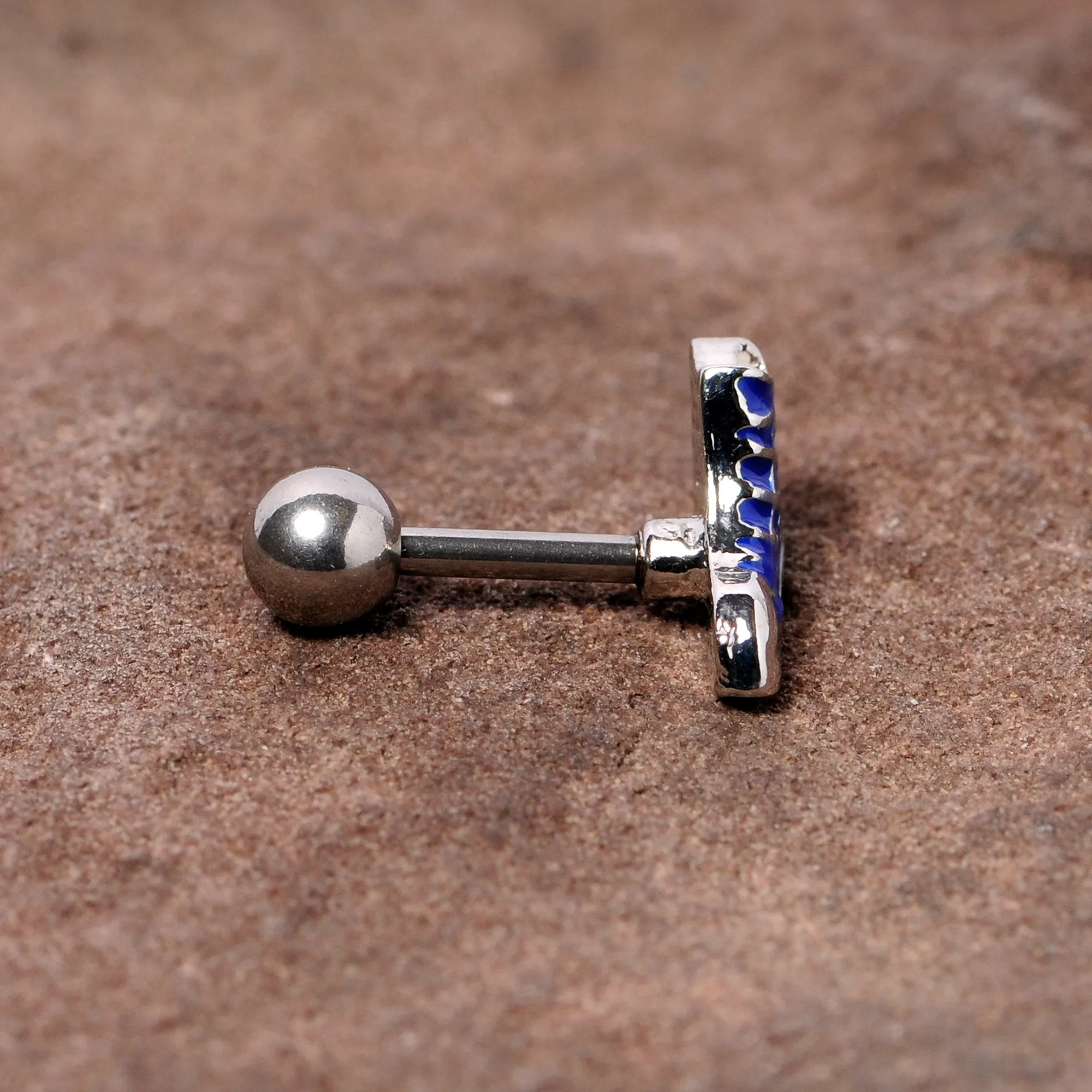 16 Gauge 1/4 Blue High Top Sneaker Cartilage Tragus Earring