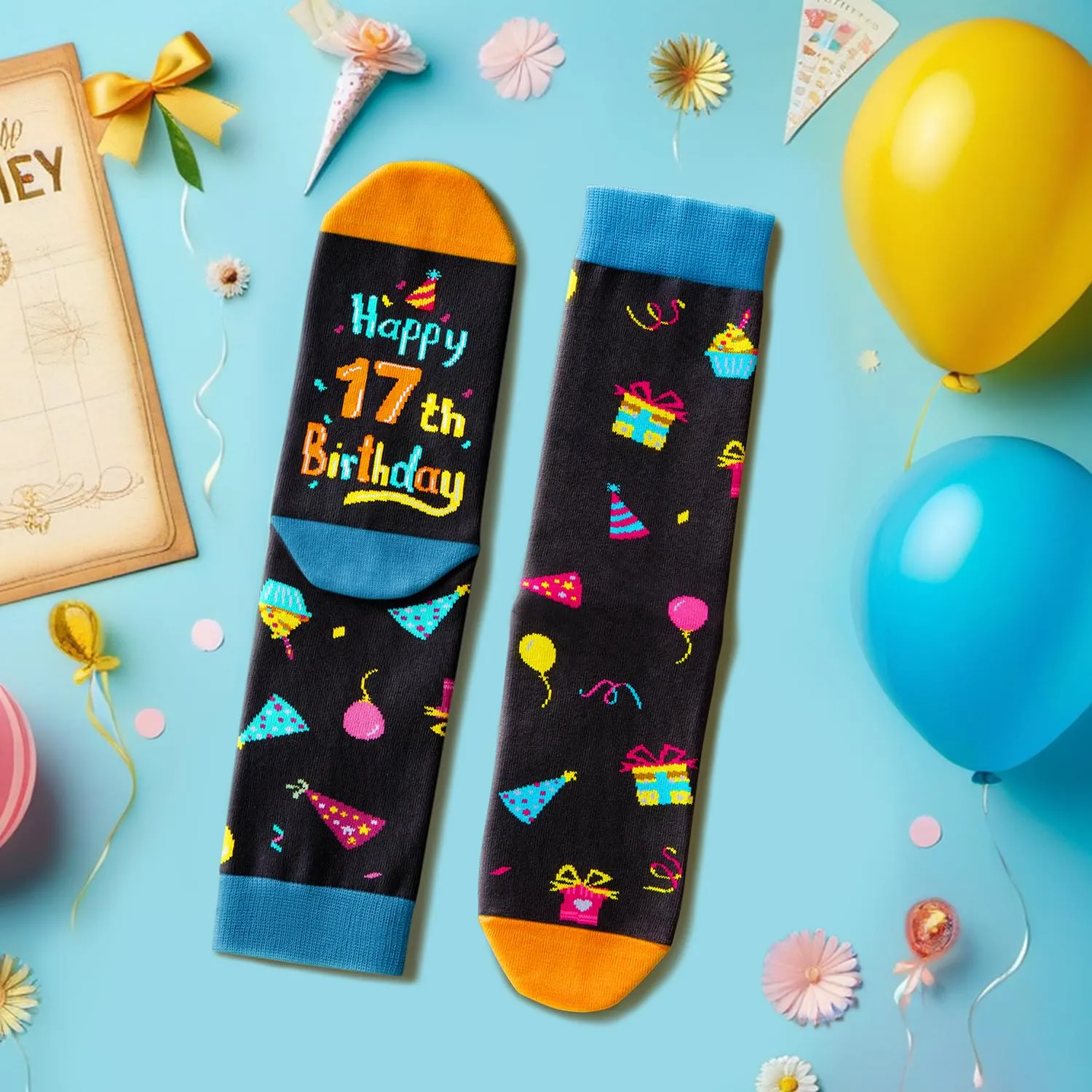 17th Birthday Gifts Ideas Socks - Gifts for 17 Year old Boy Girl, Birthday Present for Teens Age 17