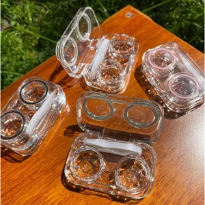 4 PCS Contact Lens Cases, Colorful Contact Lens Container Holder, Outdoor Portable Mini Contact Lens Soak Storage Kit for Travel & Home