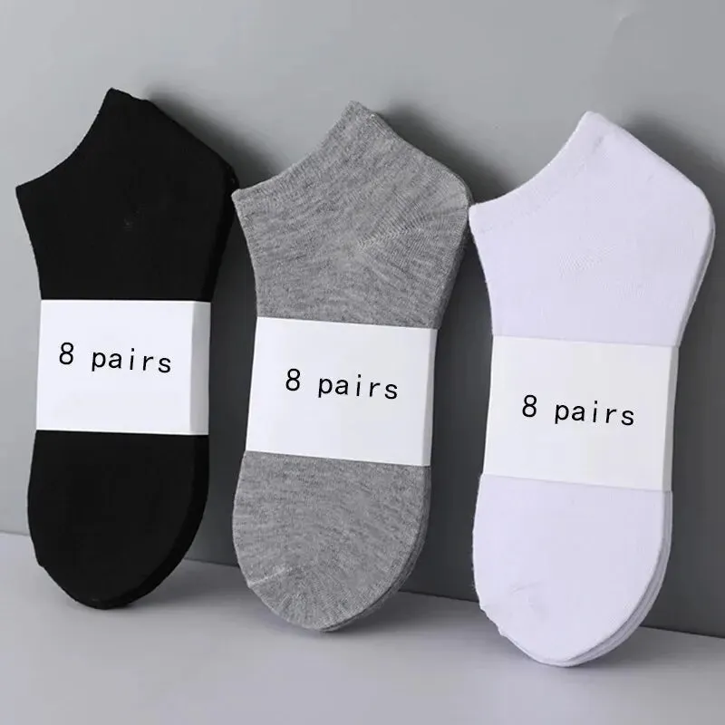8 Pairs no Slip Boat Socks Low Cut Invisible Breathable