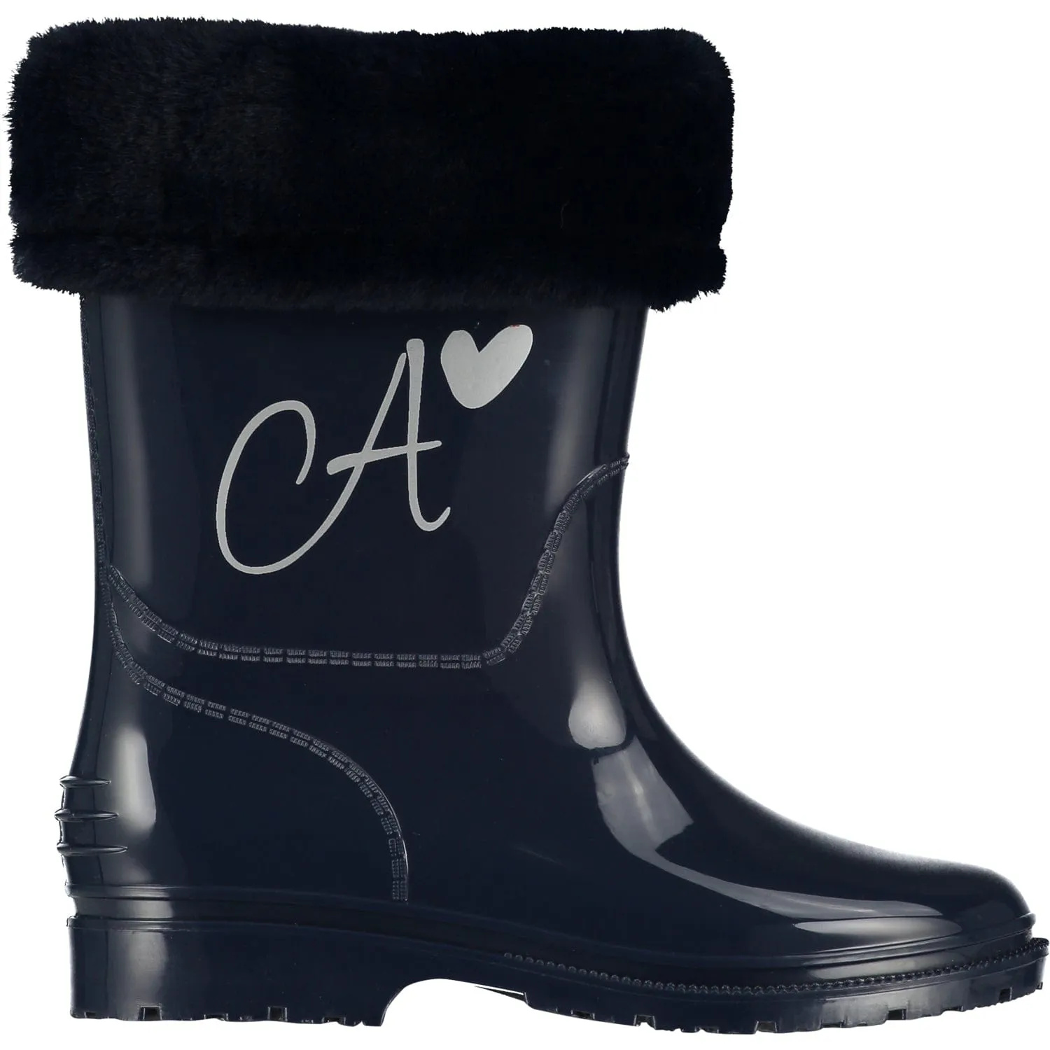 A DEE - Splash Fur Logo Wellie - Blue Navy