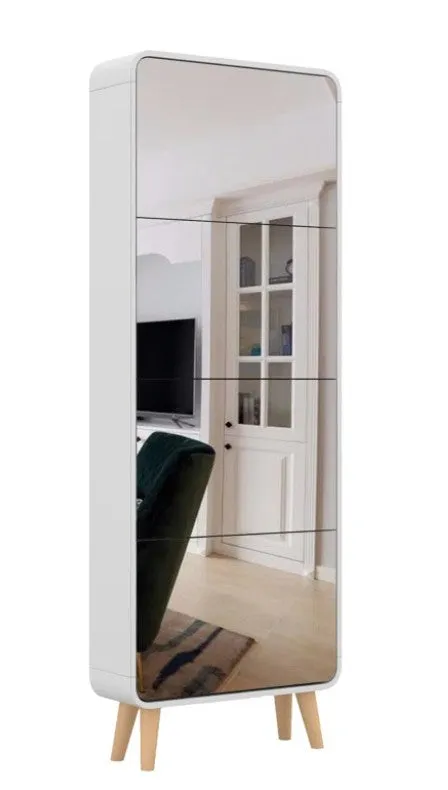 Accent Shoe Cabinet with Full length Mirror for Narrow Entryway