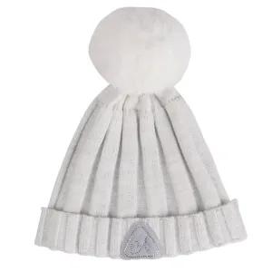 ADee PAOLA Snow White Knitted Lurex Pom Pom Hat W241908
