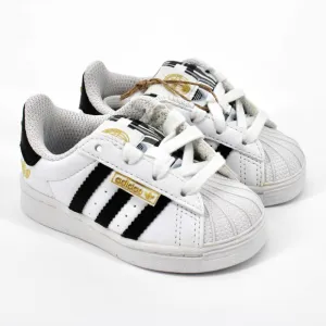 Adidas Superstar Athletic Shoe Baby Size 4K in White/Black NEW