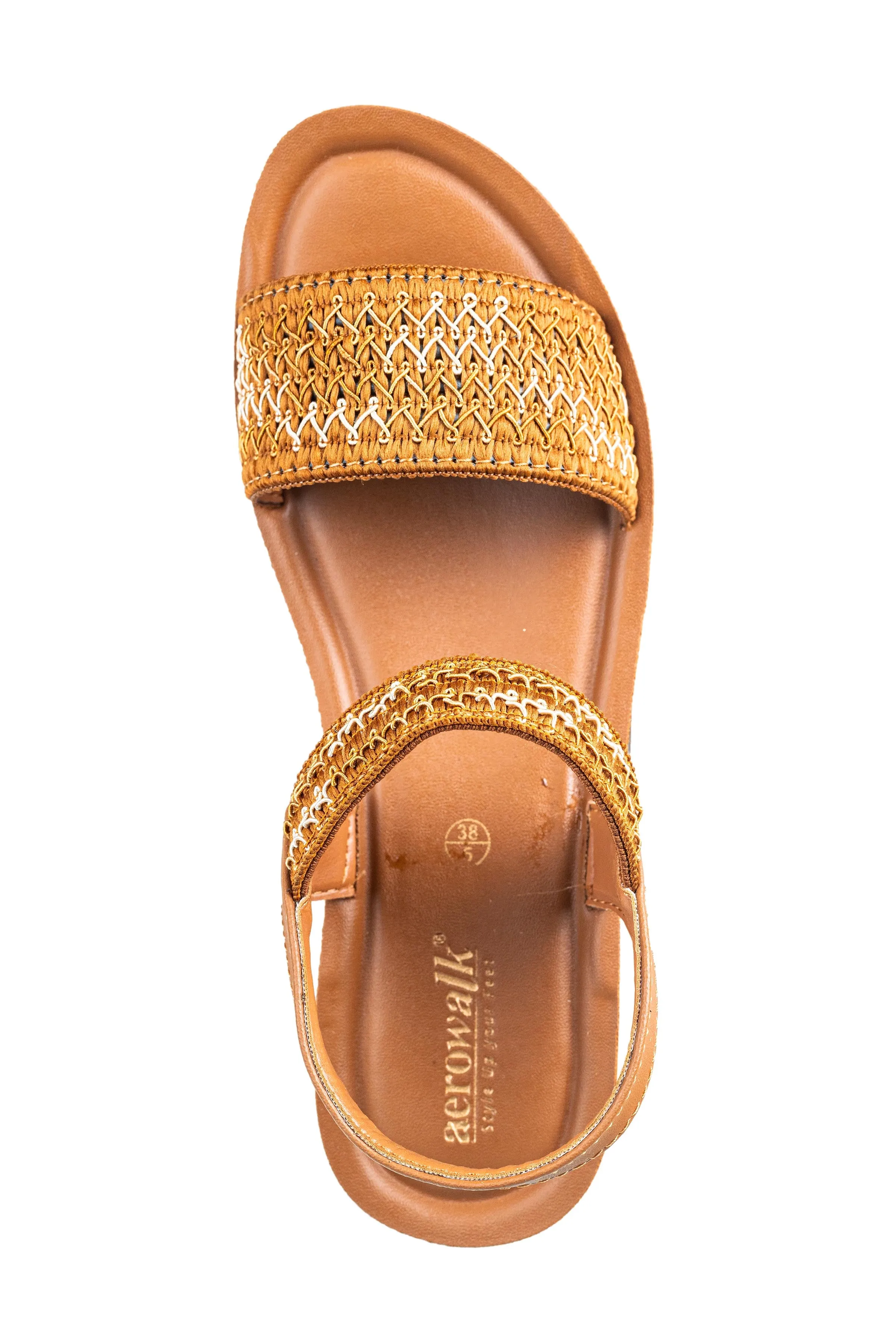 Aerowalk Ladies Tan Sandal PU