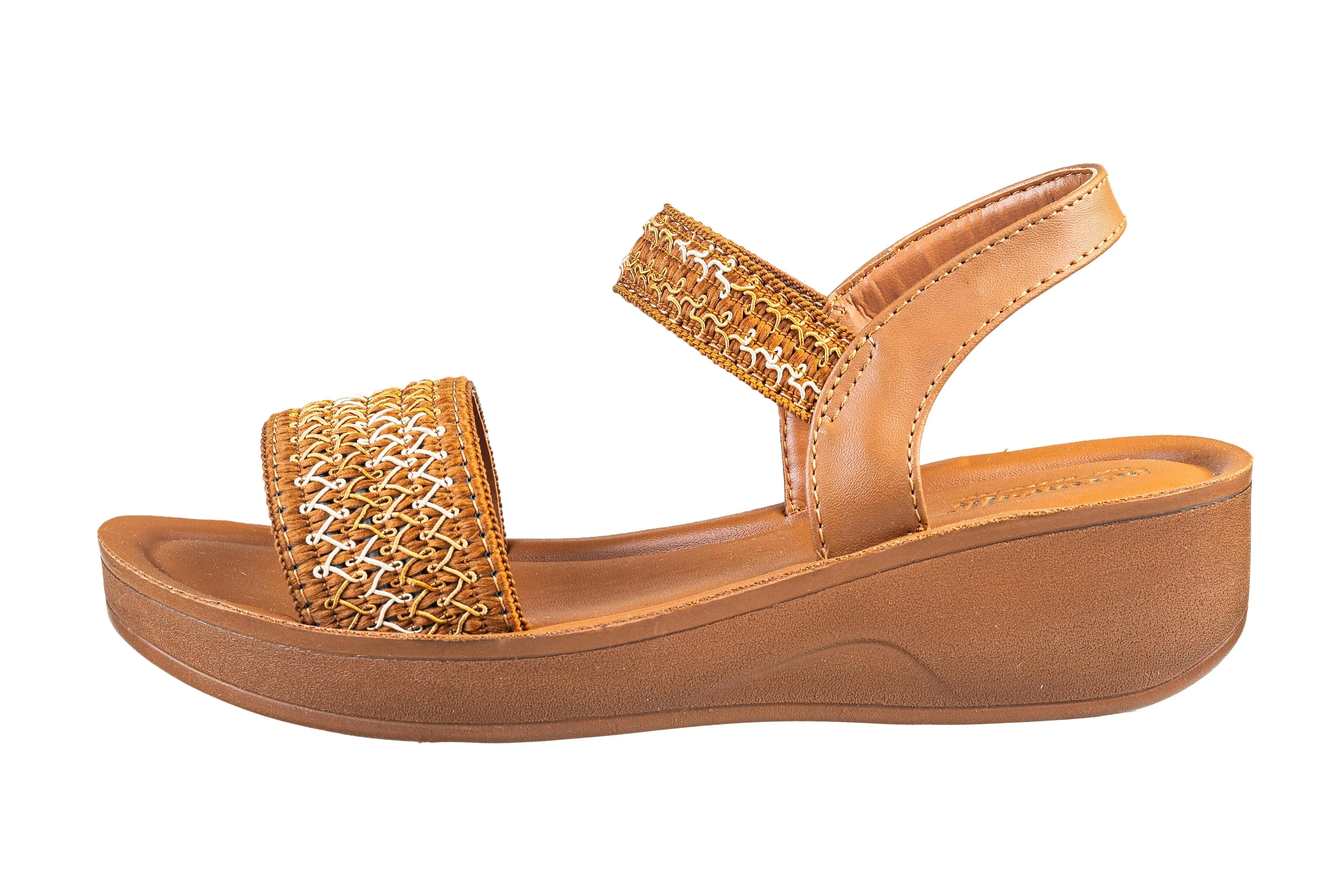 Aerowalk Ladies Tan Sandal PU
