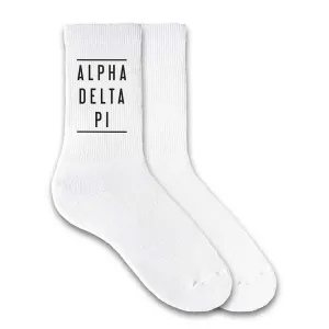 Alpha Delta Pi Sorority Crew Socks