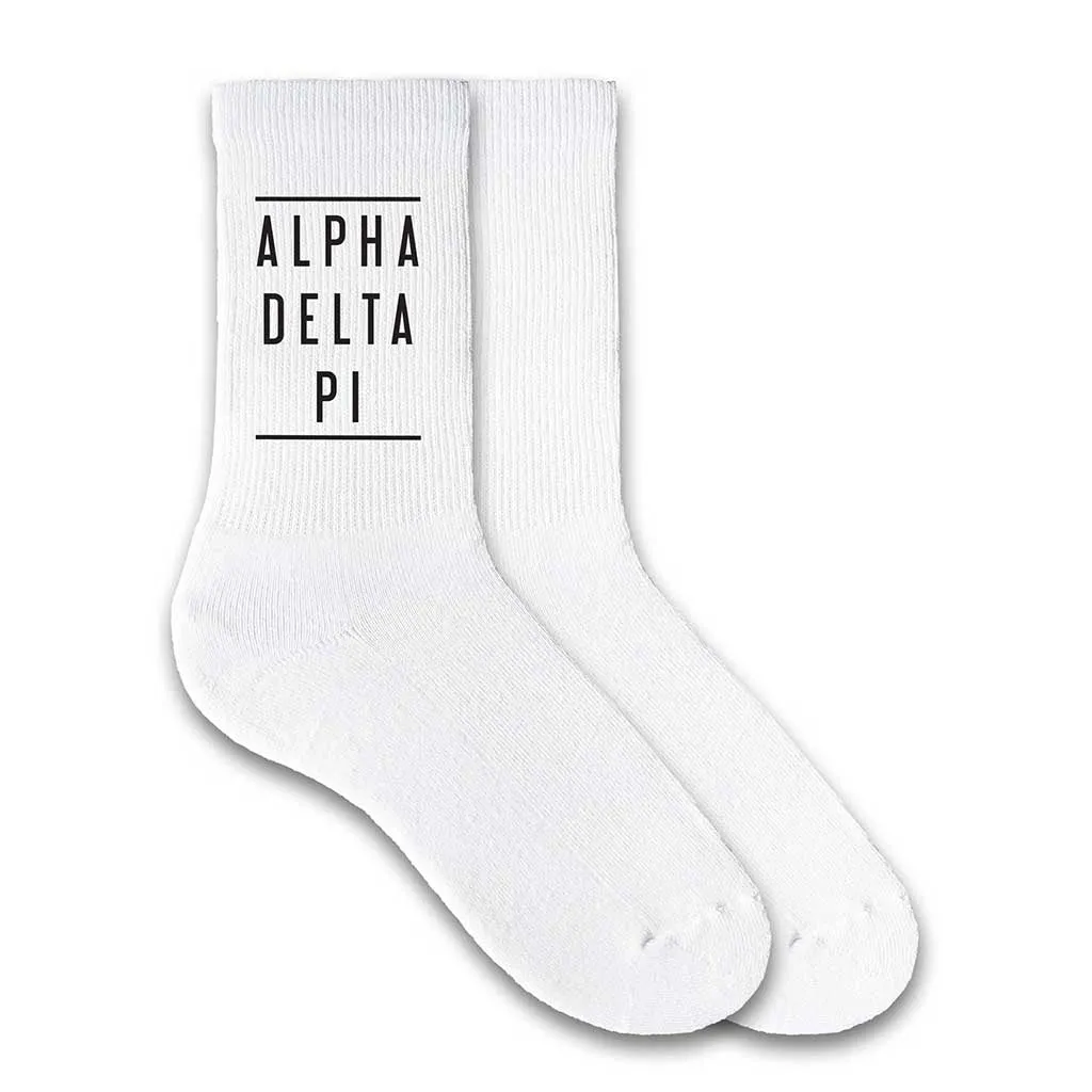 Alpha Delta Pi Sorority Crew Socks