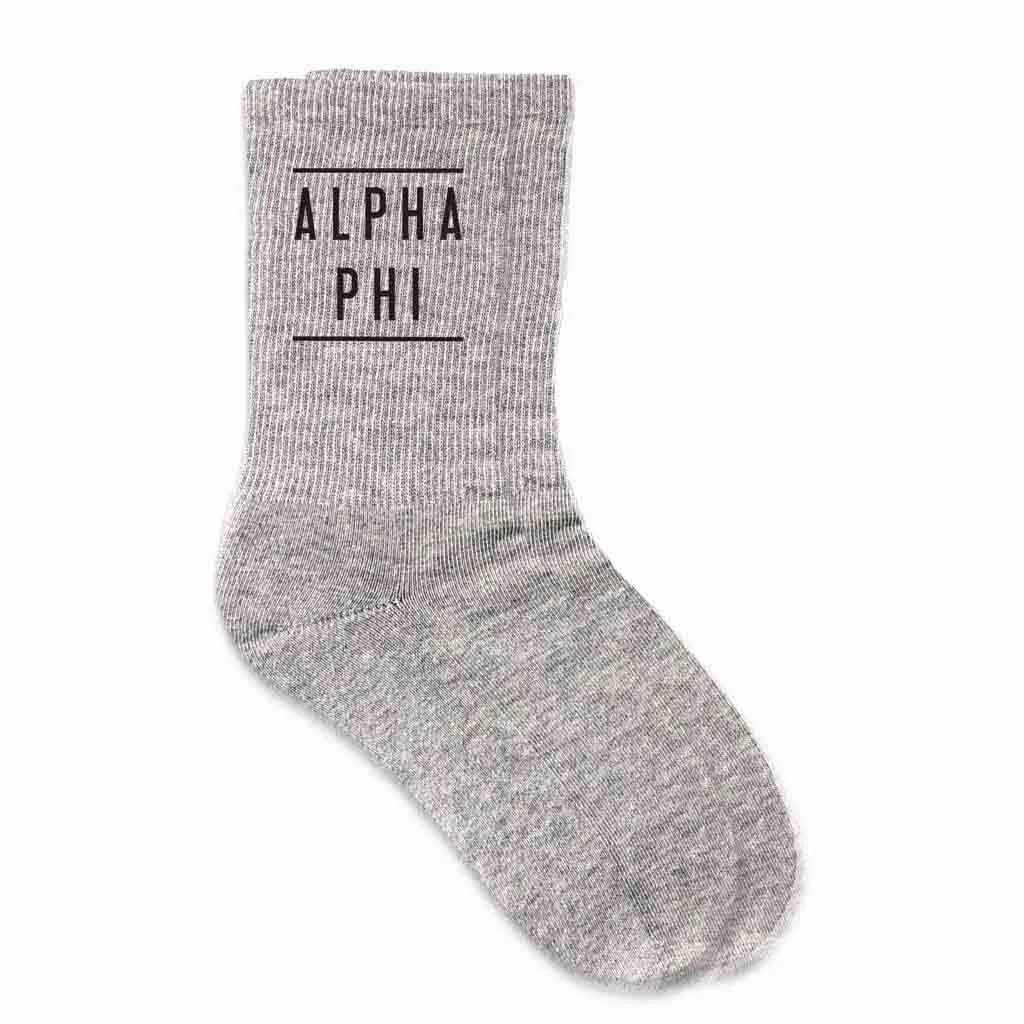 Alpha Phi Sorority Crew Socks