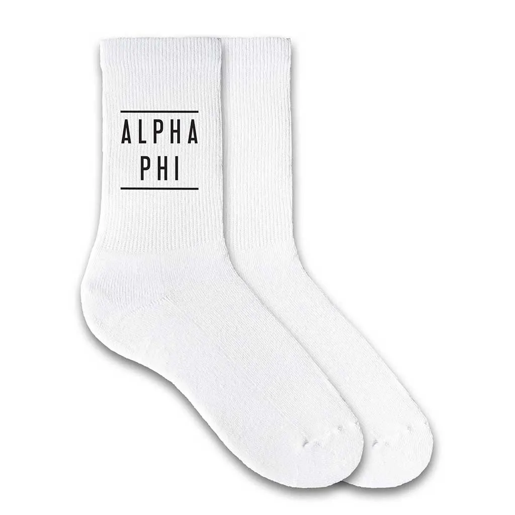 Alpha Phi Sorority Crew Socks