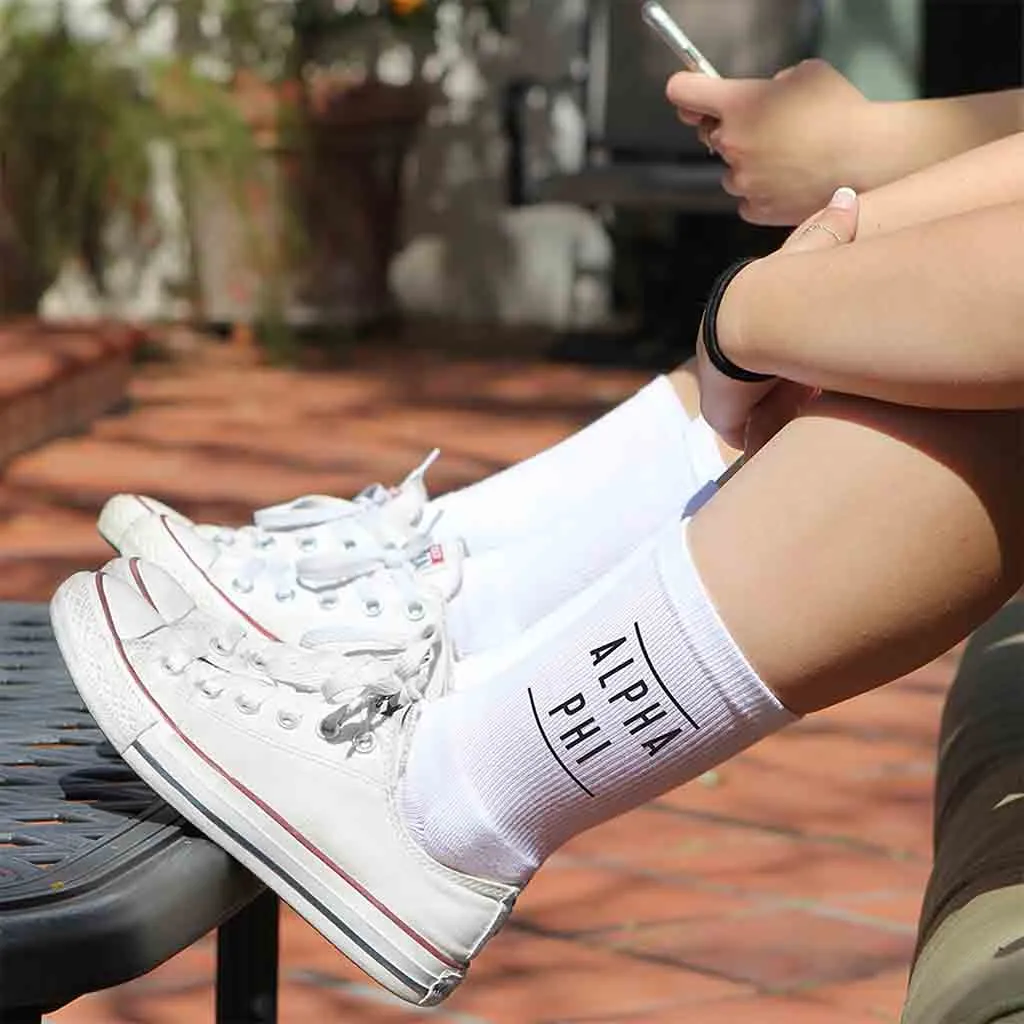 Alpha Phi Sorority Crew Socks