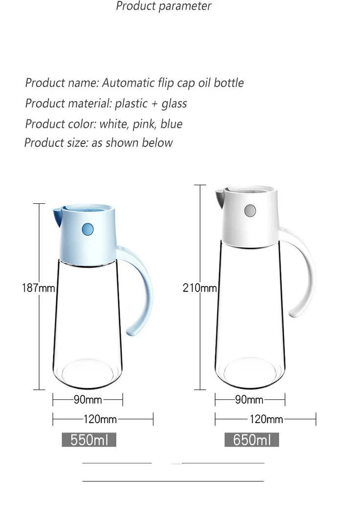 Automatic Opening Glass Oil Container - Jennyhome