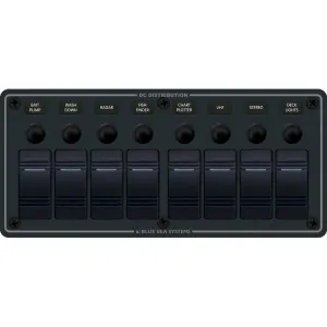 Blue Sea 8371 Water Resistant Panel - 8 Position - Black - Horizontal Mount [8371]