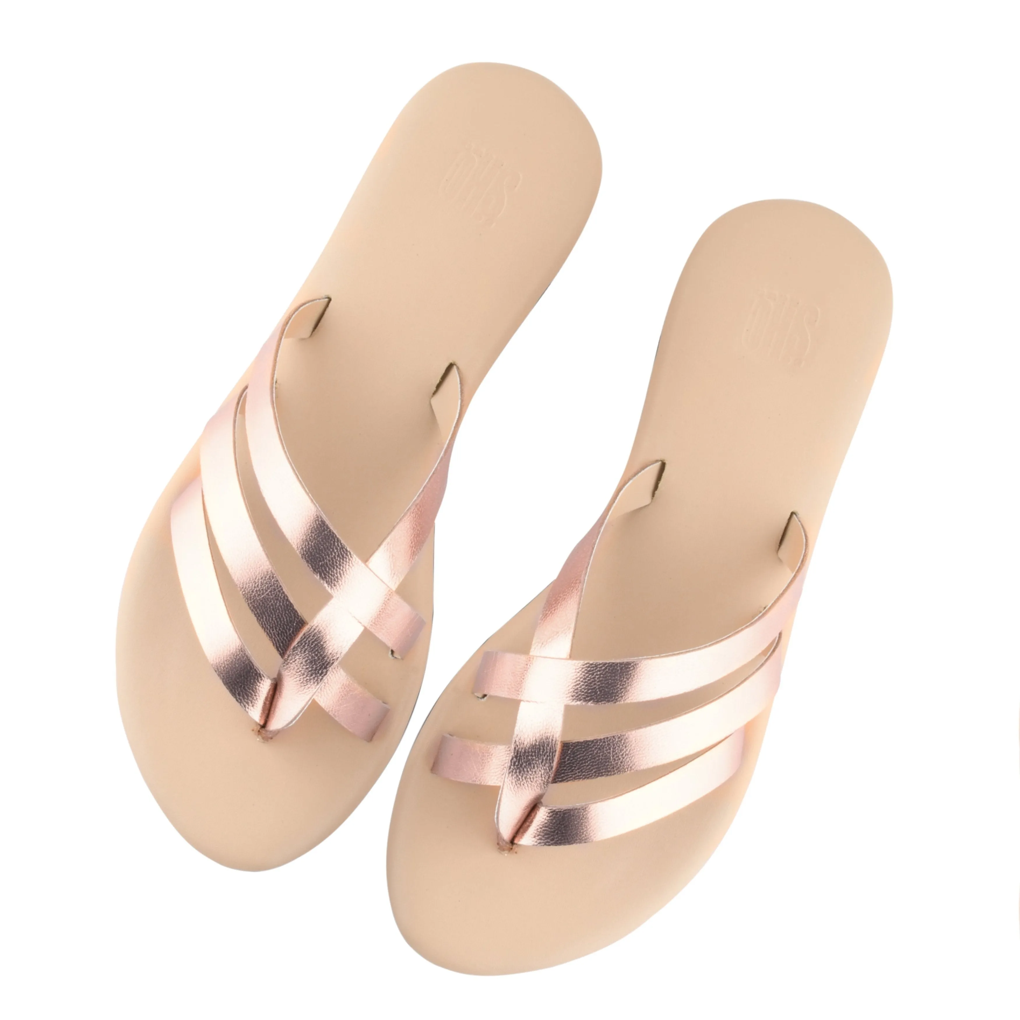 Capri Rose Gold Flat Sandals For Women