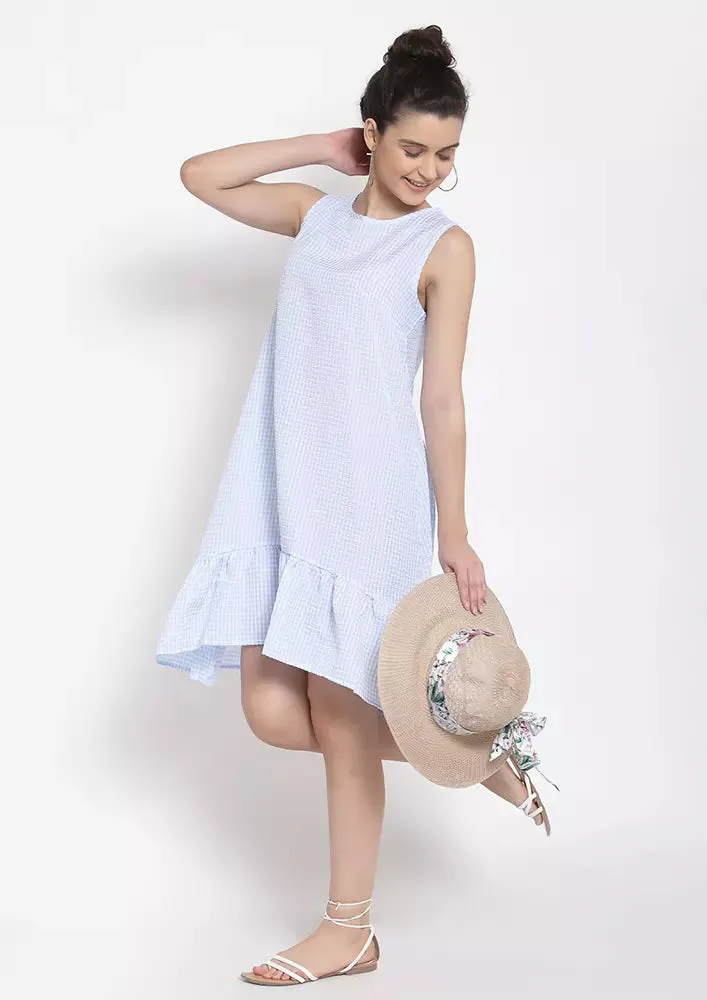 Checked Frill Hem Dress
