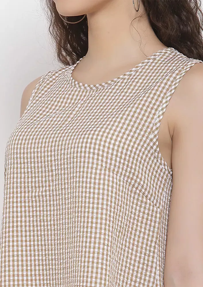 Checked Frill Hem Dress