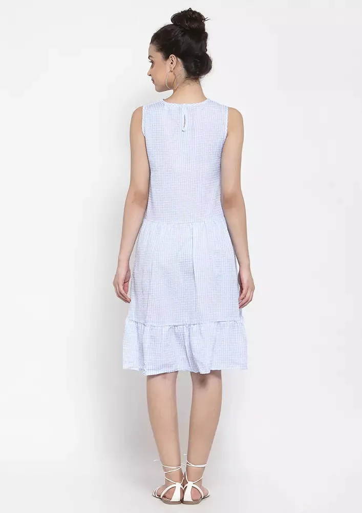 Checked Frill Hem Dress