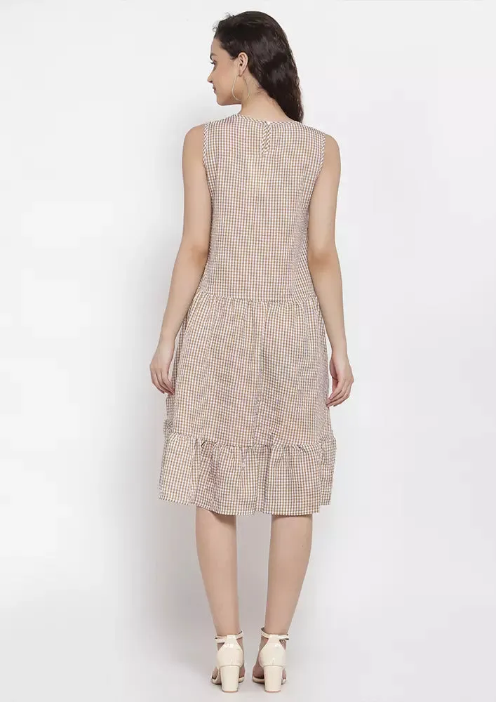 Checked Frill Hem Dress