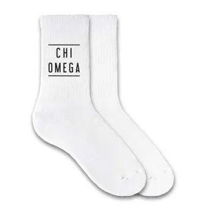 Chi Omega Sorority Crew Socks