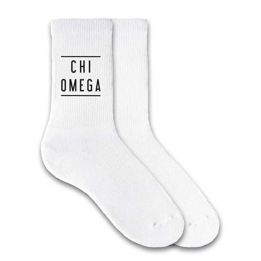 Chi Omega Sorority Crew Socks