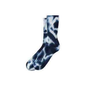 Chunky Ribbed Tie Dye Sock - Blue