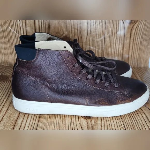 CLAE Bradley Mid Sneaker Coco Leather‎ Size 8