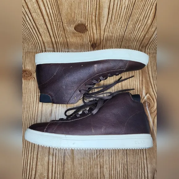 CLAE Bradley Mid Sneaker Coco Leather‎ Size 8