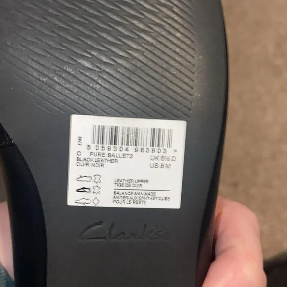 Clarks Pure Ballet2 Leather Shoe - size 8 - NWT