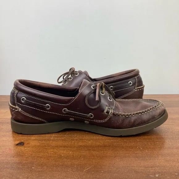 Cole Haan Country Brown Leather Hand Sewn Boat Deck Camp Shoe Men’s Size 10D.