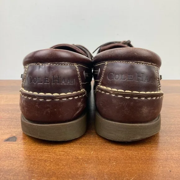 Cole Haan Country Brown Leather Hand Sewn Boat Deck Camp Shoe Men’s Size 10D.