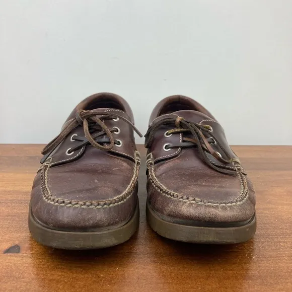 Cole Haan Country Brown Leather Hand Sewn Boat Deck Camp Shoe Men’s Size 10D.