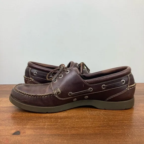 Cole Haan Country Brown Leather Hand Sewn Boat Deck Camp Shoe Men’s Size 10D.