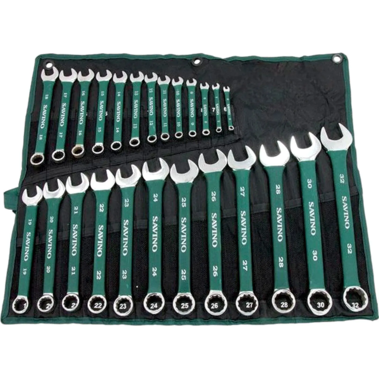 Combination Spanner Metric Set Soft Grip 6-32mm Open Ring   Roll 25pc