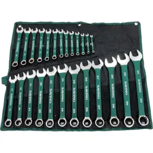 Combination Spanner Metric Set Soft Grip 6-32mm Open Ring   Roll 25pc