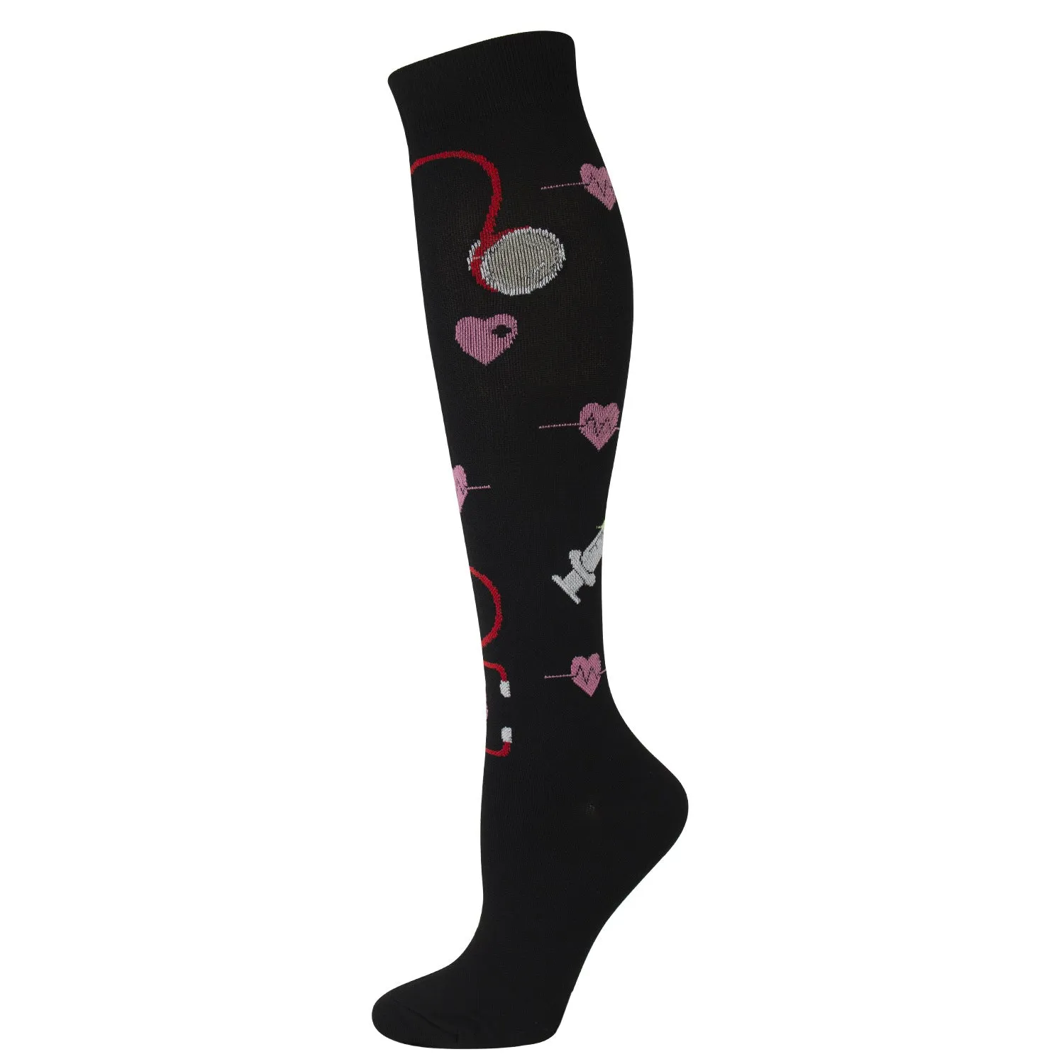 Compression Socks ( 1 pair 15-20 mm Hg for Women & Men Graduated Supports Fashion Novelty Design Stocking