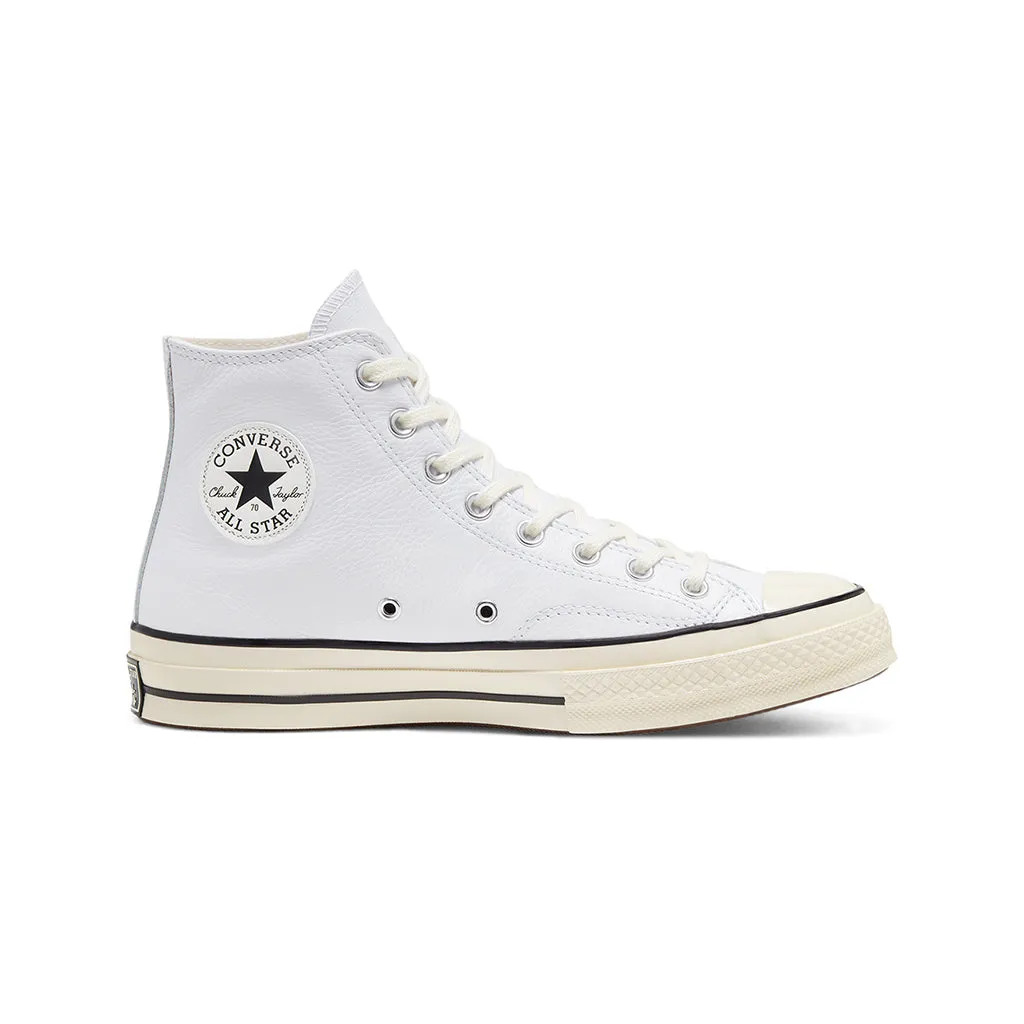 Converse Chuck Taylor All Star 70 Hi Colour Leather Sneaker, White/Black/Egret