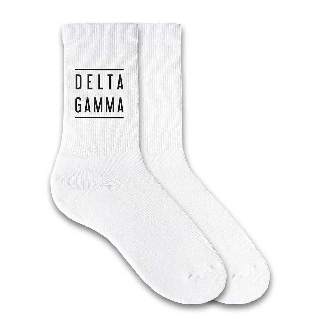 Delta Gamma Sorority Crew Socks