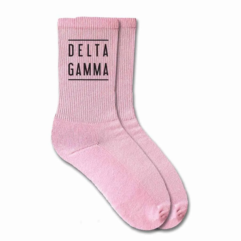 Delta Gamma Sorority Crew Socks