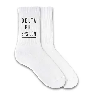 Delta Phi Epsilon Sorority Crew Socks