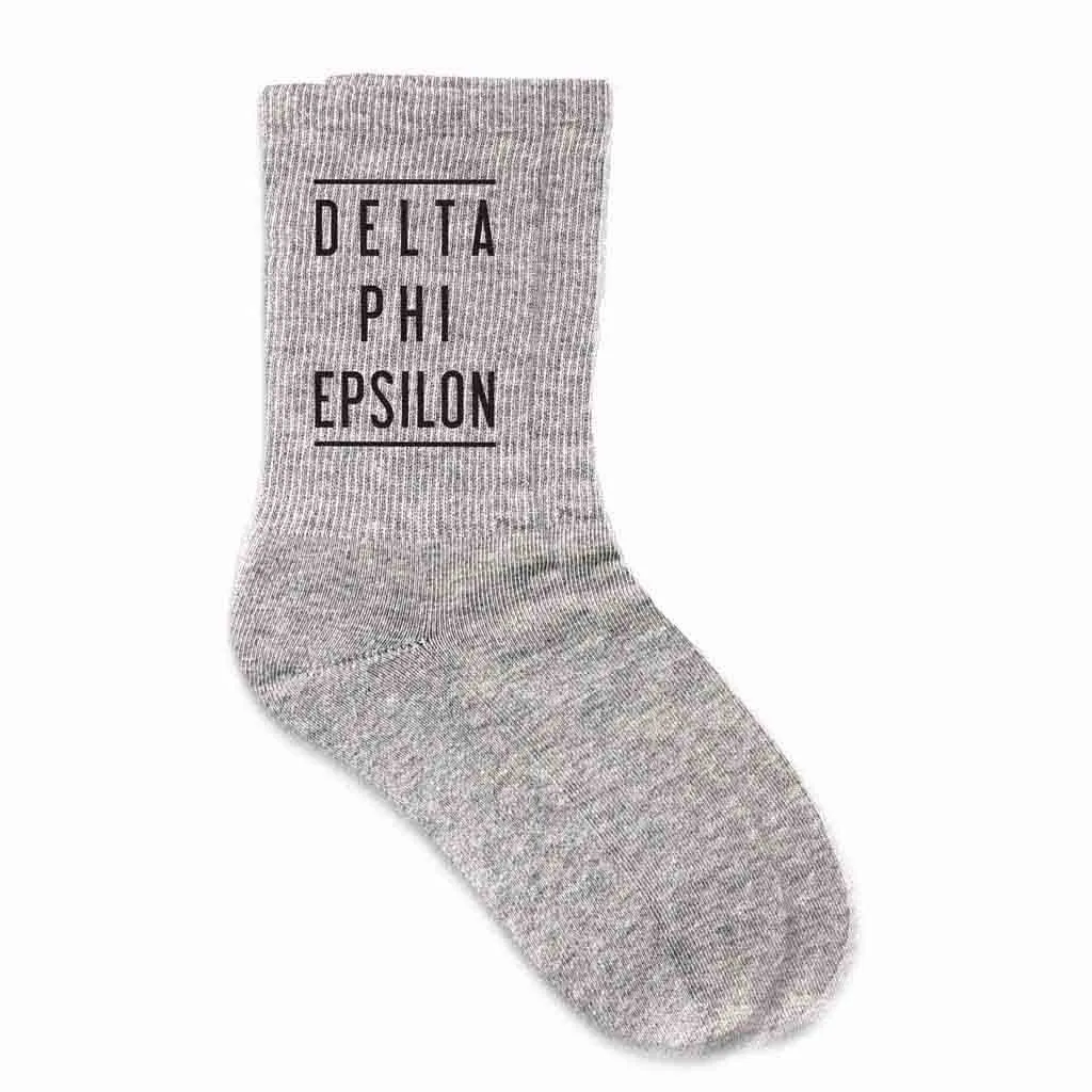 Delta Phi Epsilon Sorority Crew Socks