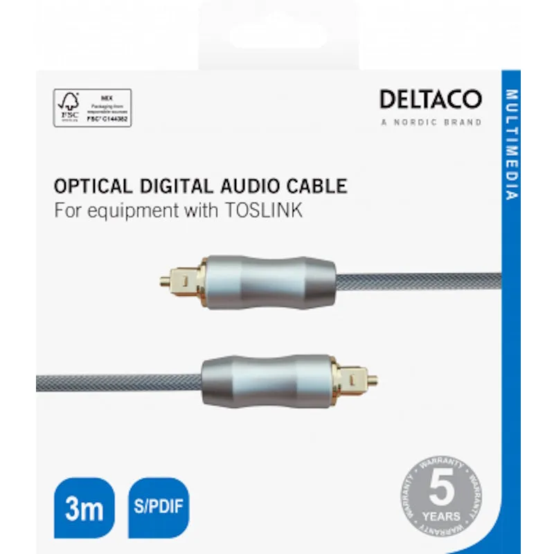 Deltaco Optical Digital Audio Cable
