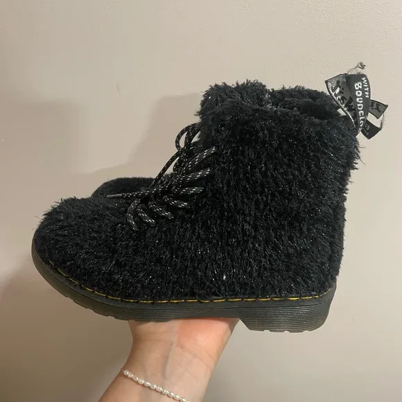 Dr. Martens Kids' 1460 Tinsel Faux Fur Boot Size US 1