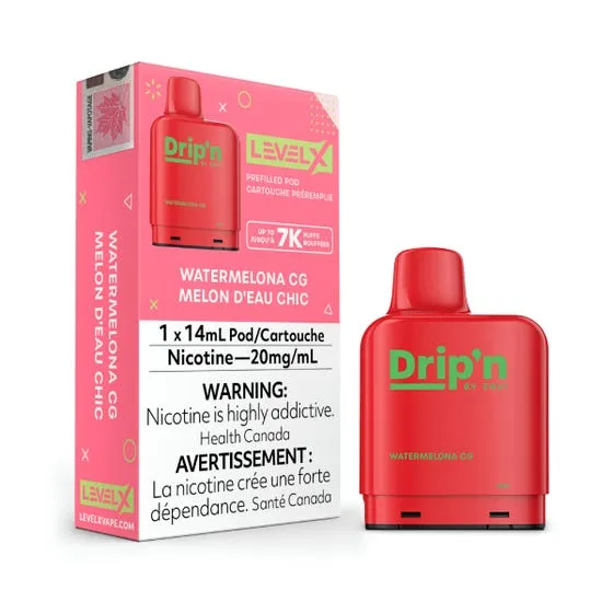 Drip'n Level X 7000 puff disposable pods - Watermelona CG