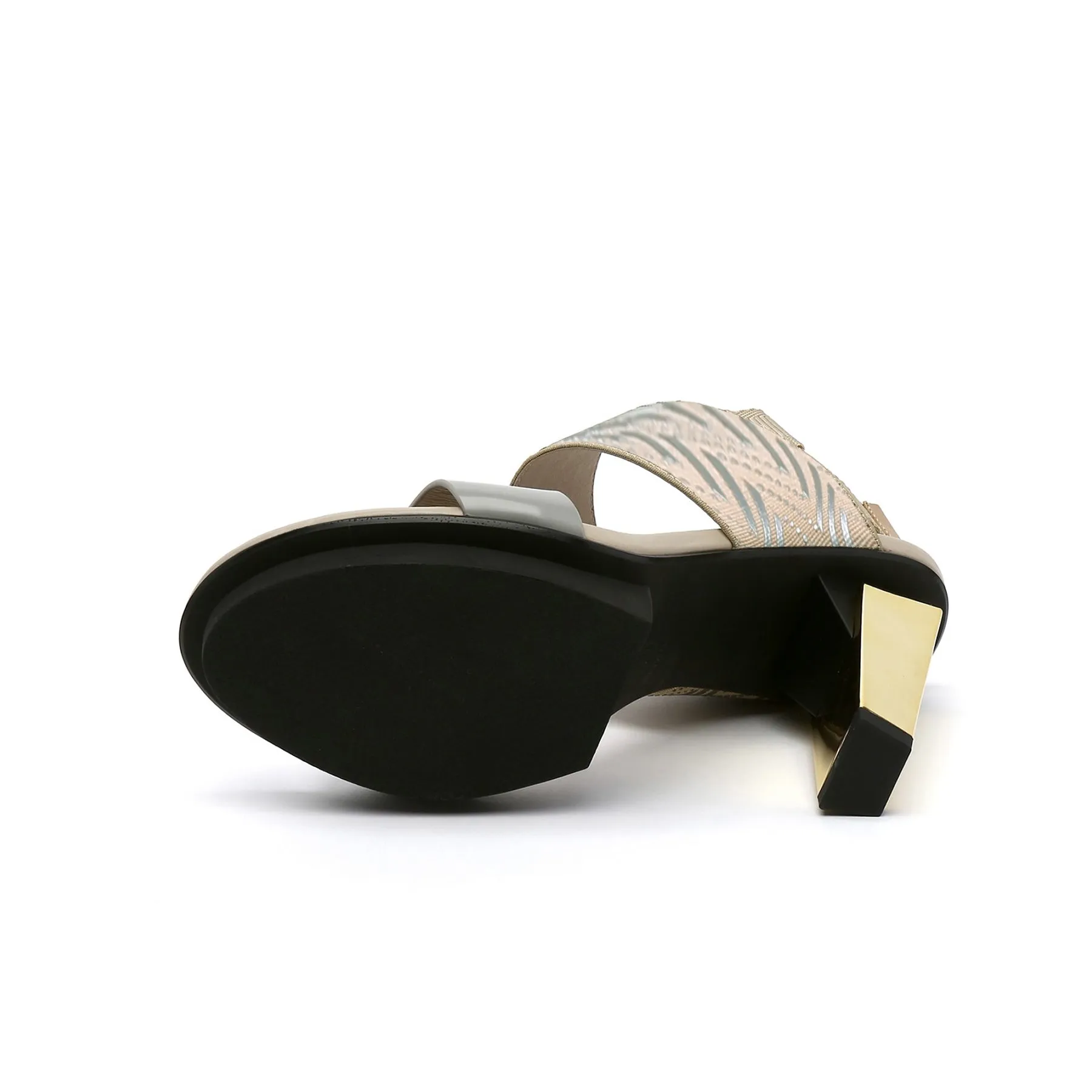 Dual-Strap Leather Slingback Sandal - Neutral
