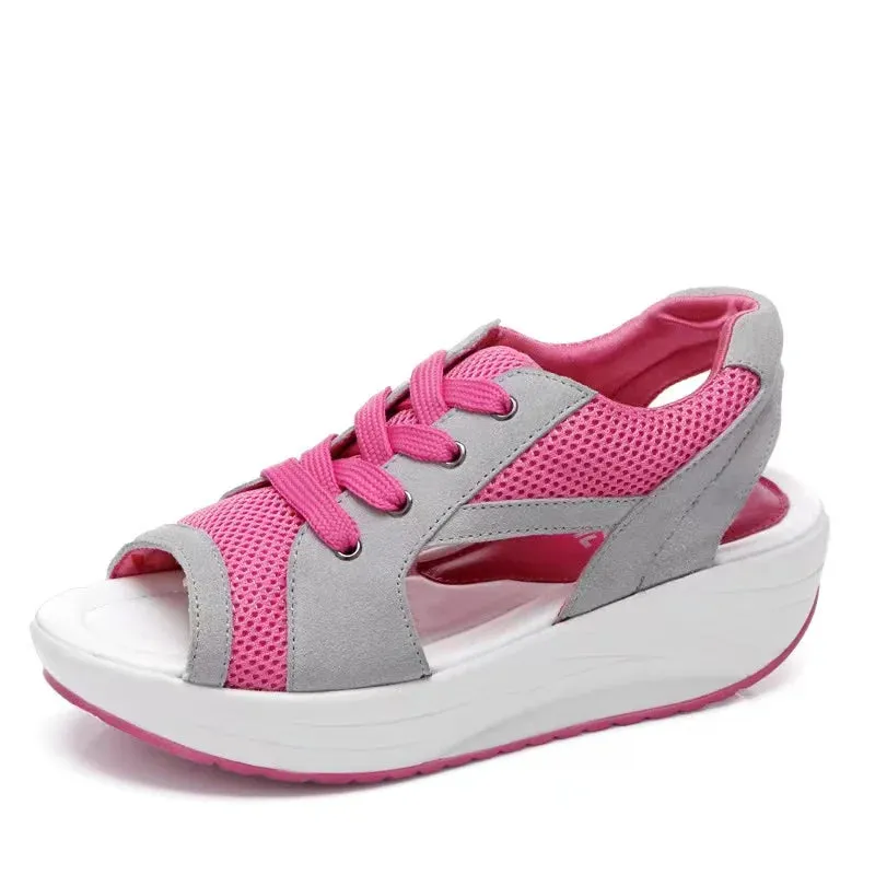 Fashion Women Sandals Summer New Lady Platform Chunky Comfortable Mesh Open Toe Casual Sports Ladies Shoes
