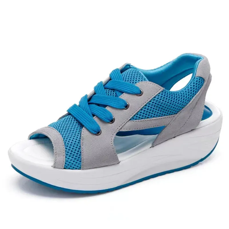 Fashion Women Sandals Summer New Lady Platform Chunky Comfortable Mesh Open Toe Casual Sports Ladies Shoes