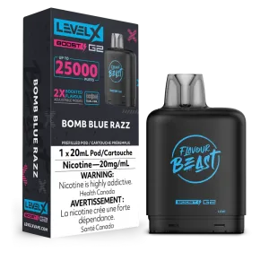 Flavour Beast Level X BOOST G2 Pods 20mL - BOMB BLUE RAZZ