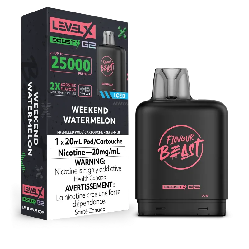 Flavour Beast Level X BOOST G2 Pods 20mL - WEEKEND WATERMELON ICED
